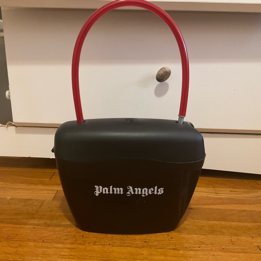 Palm Angels Black Bag with Red Handle